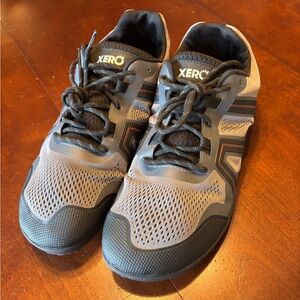 Men’s Black and Gray XERO Mesa Trail II Shoes.